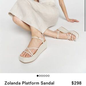 Reformation Cream Platform Sandals with Ankle Strap